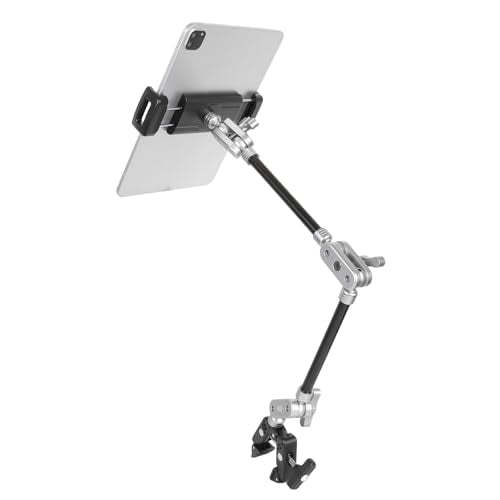 Tablet Stand for Desk, Adjustable iPad Holder Clamp Mount with Aluminum 22" Magic Arm, 360° Rotation, Compatible with iPad Pro/Air/Mini, iPhone, Galaxy Tab, for Kitchen, Work, Video Call