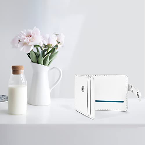 M-Plateau Phone Wallet Stick On, Phone Card Holder With Elastic Magnetic Closure, Slim Wallet Matches Double Sided Tape Compatible with iPhone Case and Most Smartphone (White) - color: White