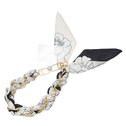 ZOOEASS Phone Wrist Lanyard Gold Metal Scarf Phone Charm Strap with Tether Tab Women Phone Chain Accessories for Handbags - color: Style 1