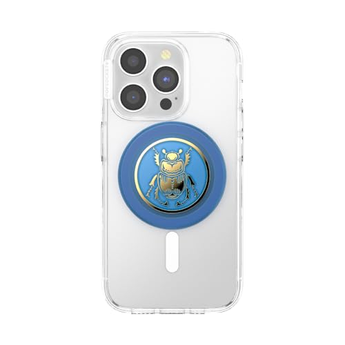 PopSockets Phone Grip for MagSafe, Magnetic Holder, Phone Stand, Blue - Enamel Scarab - color: Enamel Scarab, style: MagSafe