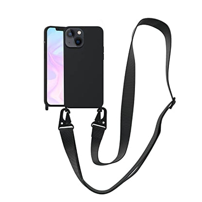 Compatible with iPhone 6 6S 7 8 Case, iPhone SE 3 2022/ iPhone SE 2 2020 Case with Lanyard Crossbody iPhone Case with Strap Adjustable Silicone Phone Cover for iPhone Black - color: Black, size: iPhone 6/7/8/SE