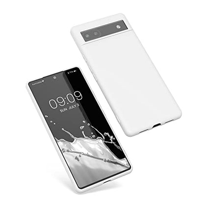 kwmobile Case Compatible with Google Pixel 6a Case - Soft Slim Protective TPU Silicone Cover - White Matte - color: white matte