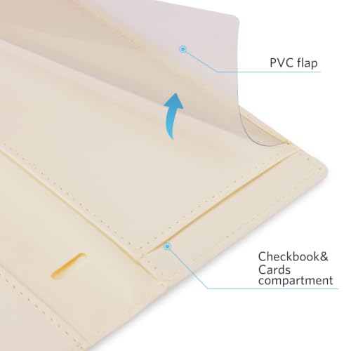 CoBak Checkbook Cover for Women & Men - PU Leather Case with RFID Blocking | Classic Design Check Book Holder for Personal and Business - color: Butterfly Wonderland