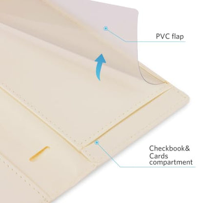 CoBak Checkbook Cover for Women & Men - PU Leather Case with RFID Blocking | Classic Design Check Book Holder for Personal and Business - color: Butterfly Wonderland