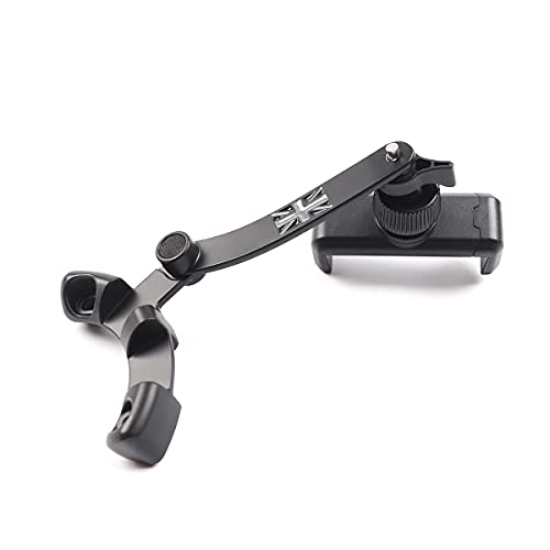 Union Jack Gray/Black Rotatable Smart Phone Holder Clip Fold Mount Bracket for Mini Cooper 3rd Gen (F54 F55 F56 F57 F60 2020-2023, Only LCD Speedometer)