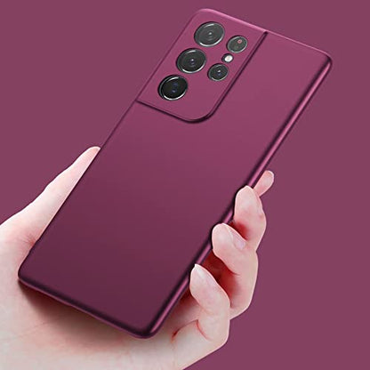 X-level for Samsung Galaxy S21 Ultra Case Slim Fit Soft TPU Super Ultra-Thin [Guardian Series] Phone Back Cover Light Protective Matte Finish Coating Cases Compatible with Galaxy S21 Ultra,WineRed - color: Wine red(Camera Updated)