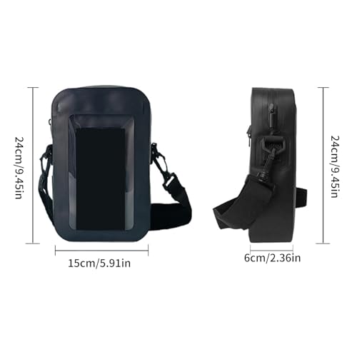 Waterproof Phone Pouches for Outdoor Activities Touch Screens Phones Dry Bag with Adjustable Strap for Most Smartphones - color: Black