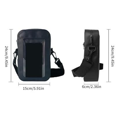 Waterproof Phone Pouches for Outdoor Activities Touch Screens Phones Dry Bag with Adjustable Strap for Most Smartphones - color: Black