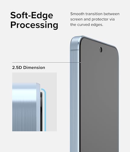 Ringke for Samsung Galaxy A35 5G Screen Protector [Easy Slide, 2 Pack] | Easy Installation with Alignment Tool, Case Friendly Premium 9H Hardness Tempered Glass - size: Galaxy A35