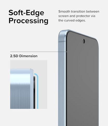 Ringke for Samsung Galaxy A55 5G Screen Protector [Easy Slide, 2 Pack] | Easy Installation with Alignment Tool, Case Friendly Premium 9H Hardness Tempered Glass - size: Galaxy A55