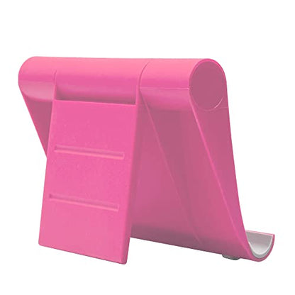 Adjustable Cell Phone Stand for Desk, Portable Phone Holder Compatible with Most iPhone, Samsung and Other Smartphones- Pink - color: Pink