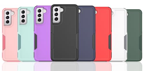 for Samsung Galaxy S21 Case: Dual Layer Protective Heavy Duty Cell Phone Cover Shockproof Rugged with Screen Protector - Military Protection Bumper Tough - Samsung Galaxy S21 5G 2021, 6.2 inch, Pink - color: Pink (PC) + Pink (TPU)