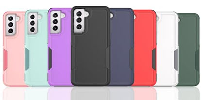 for Samsung Galaxy S21 Case: Dual Layer Protective Heavy Duty Cell Phone Cover Shockproof Rugged with Screen Protector - Military Protection Bumper Tough - Samsung Galaxy S21 5G 2021, 6.2 inch, Pink - color: Pink (PC) + Pink (TPU)