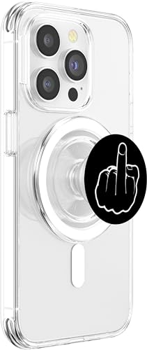 Middle Finger - Funny Quote Phone Holder PopSockets PopGrip: Swappable Grip for Phones & Tablets PopSockets MagSafe PopGrip for iPhone - style: MagSafe