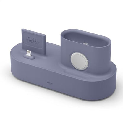 elago 3 in 1 Charging Station for iPhone, AirPods, AirPods Pro, Apple Watch - color: Lavender Grey