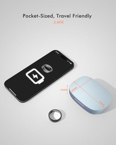 Doohoeek Updated Charging Case Compatible with Oura Ring 5 & 4 & 3 Charger, Wireless Power Station Fits Official Chargers & Fit All-Sized Rings Gen 5 & 4 & 3 1000mAh - color: Blue