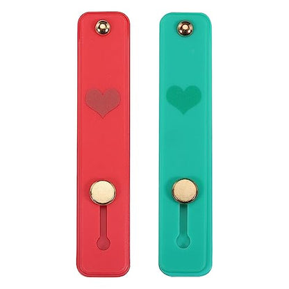 MECCANIXITY 2 Pcs Phone Loop Finger Holder Silicone Phone Strap Grip Holder Cell Phone Grip Stand for Most Smartphones Red,Green - color: Red,Green