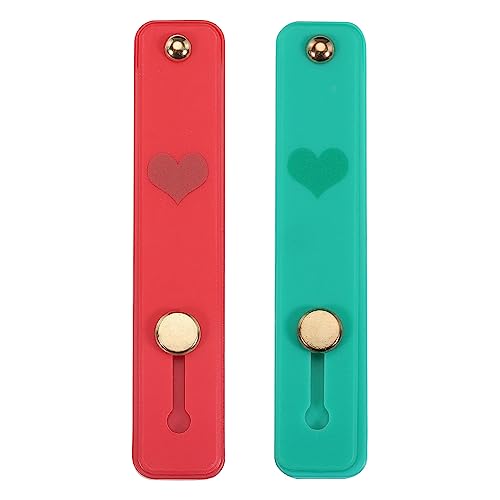 MECCANIXITY 2 Pcs Phone Loop Finger Holder Silicone Phone Strap Grip Holder Cell Phone Grip Stand for Most Smartphones Red,Green - color: Red,Green