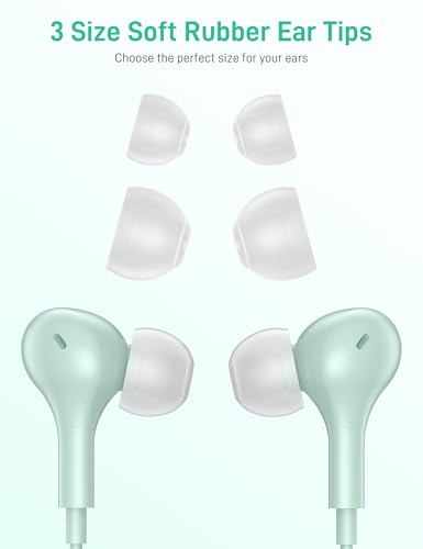 iMangoo for Apple MFi-Certified Soft Headphones for Lightning Wired Earbuds - color: Mint