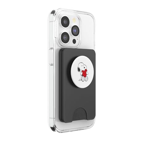 Snoopy Hugging Heart Love Design PopSockets PopWallet for MagSafe - style: Magnetic PopWallet
