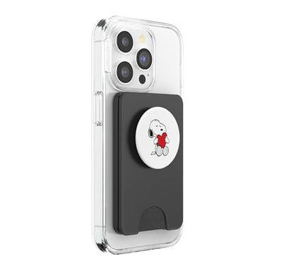 Snoopy Hugging Heart Love Design PopSockets PopWallet for MagSafe - style: Magnetic PopWallet