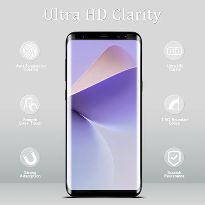 KAREEN 2 Pack Screen Protector for Samsung Galaxy S9 Tempered Glass Film | 3D Curved Full Coverage, 9H Hardness, Anti Scratch, Bubble Free - size: Galaxy S9 5.8-inch