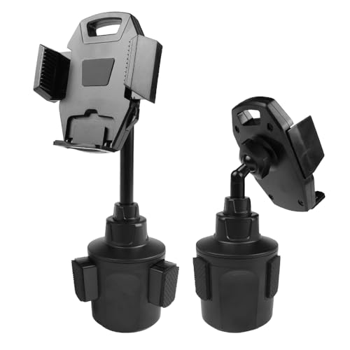 Car Cup Holder Phone Mount, 360° Rotating Clip, Retractable Rotatable Rod, One-Touch Operation, Anti-Shake Car Phone Holder Fit 2.76-3.78in Base, Compatible with 4-7.2in Smartphones