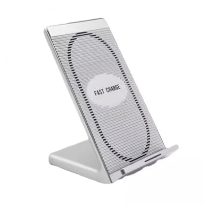 Wireless Charger 10W Fast Stand Compatible with Motorola Moto G Stylus 5G (2025), Detachable 2-Coils Charging Pad Slim Silver