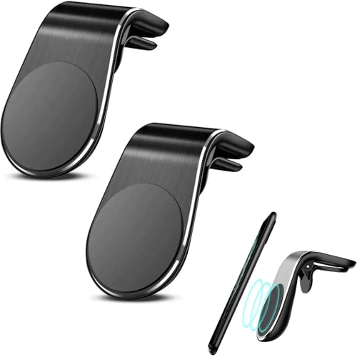 2Pcs Black Universal Phone Holder Car Air Vent Magnetic Mount