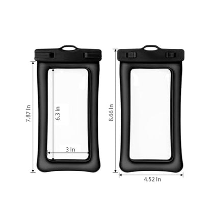 HAVENVOGUE Waterproof Phone Pouch, IPX8 Floating Dry Bag, 2 Pack Black | Black & White, Responsive Touchscreen, Fits iPhone and Galaxy Smartphones Up to 7 Inches, with Lanyards for Beach and Cruise