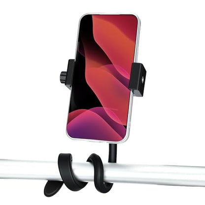 Sibba Stroller Phone Holder, Flexible Universal Cell Phone Mount with Adjustable Clamp for Treadmill Shopping Cart Bike Bedside, Hands-Free Stand 360 Rotation
