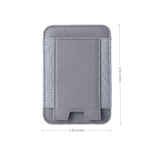 7 Cards Holder for MagSafe Wallet, Stronger Magnetic Wallet RFID Blocking for iPhone 17/16/15/14/13/12 and Pro Promax Series - color: Grey elastic wallet