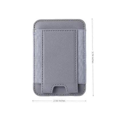 7 Cards Holder for MagSafe Wallet, Stronger Magnetic Wallet RFID Blocking for iPhone 17/16/15/14/13/12 and Pro Promax Series - color: Grey elastic wallet