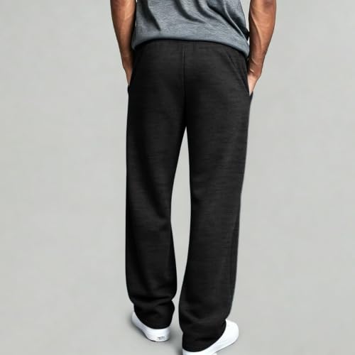 Baggy Sweat Pants for Mens Drawstring Lightweight Sweatpants with Pockets - color: Z002- Black, size: X-Large
