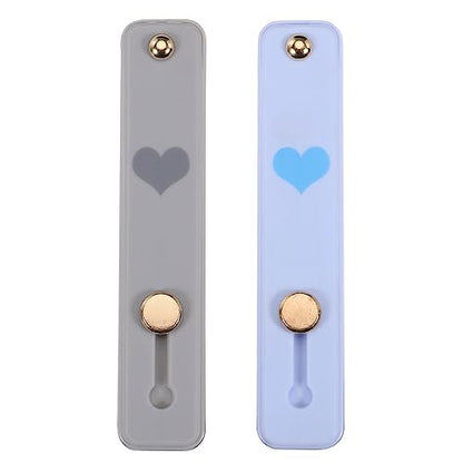 MECCANIXITY 2 Pcs Phone Loop Finger Holder Silicone Phone Strap Grip Holder Cell Phone Grip Stand for Most Smartphones Light Blue,Gray Blue - color: Light Blue,Gray Blue