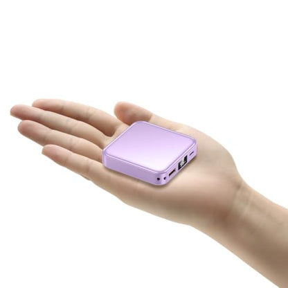 10000mAh Small Power Bank，Fast Charge Mini Portable Charger - color: purple