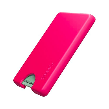 Casely MagWallet | Think Pink | Neon Pink | Slim Wallet Card Holder | Compatible with MagSafe | Soft-Touch Hard Silicone | Holds Up to 3 Cards - color: Think Pink | Neon Pink