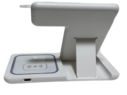 Fast Charging Wireless Charger Station 3 in 1 Multiple Devices Dock 15W Compatible with Any Devices with Wireless Charging Capability Phone, Watch and Earbuds. (White)