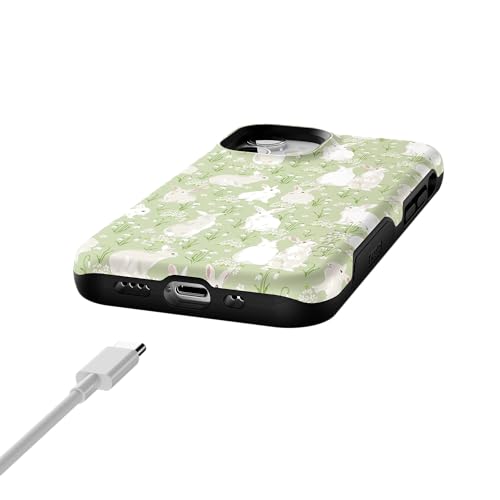 Casely iPhone 12 Mini Case | Hop to it | Green Bunny | Bold Protective Design | Compatible with MagSafe - color: Hop to it | Green Bunny, size: Iphone 12 Mini