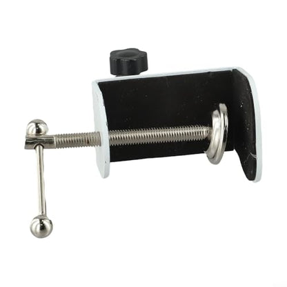 Metal Base C-Shape Table Mount Clamp with Cantilever Bracket and 360° Rotation for Desktop or Bedside Use, Black(white)