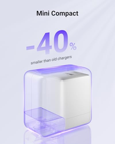 wegear USB C Fast Charging Charger, 30W Dual-Port GaN Nano Charger - color: White, size: 1 Pack