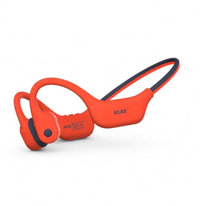 Bone Conduction Headphones for Running with mic and Rear Safety Light - color: KLKE-Orange
