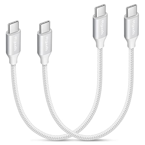 etguuds USB C to USB C Cable 1ft, 2-Pack 60W C to C Cable Fast Charging - color: White, size: 1ft