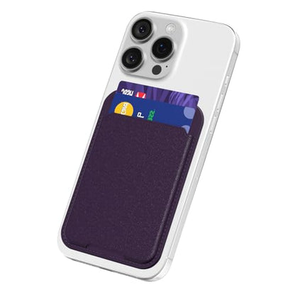 oakxco Phone Wallet Stick On, Slim Thin Adhesive ID Credit Card Holder Wallet Pocket Back of Phone Case, Hard Shell Plastic Sleeve Sticky Card Wallets Pouch for iPhone Samsung Pixel, Purple Lavender - color: Purple
