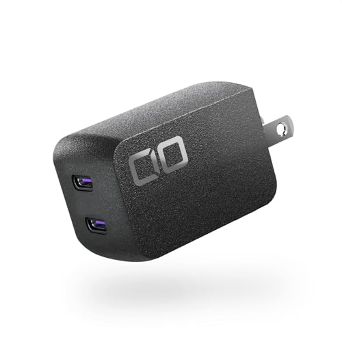 CIO NovaPort Duo II 45W2C Dual USB-C GaN Fast Charge Block (Black) - color: Black