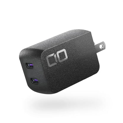 CIO NovaPort Duo II 45W2C Dual USB-C GaN Fast Charge Block (Black) - color: Black