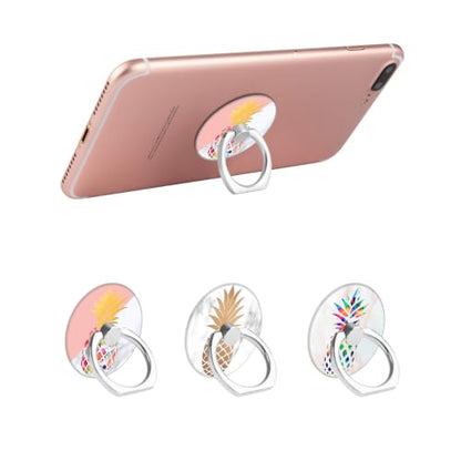 Bonoma Cell Phone Ring Holder,3-Pack 360 Degree Rotating Pineapple - color: Pineapple