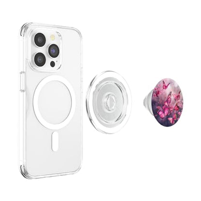 Pink Butterflies PopSockets MagSafe PopGrip for iPhone - style: MagSafe