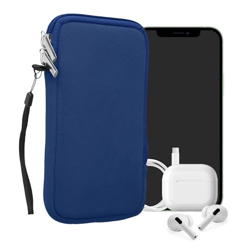 kwmobile Universal Phone Pouch Size XL - 6.7/6.8" - Neoprene Smartphone Pouch with Zip - Water-Repellent Mobile Phone Case - Sleeve in Baltic Blue - color: Baltic Blue, size: XL - 6.7/6.8"