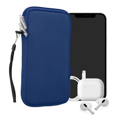 kwmobile Universal Phone Pouch Size XL - 6.7/6.8" - Neoprene Smartphone Pouch with Zip - Water-Repellent Mobile Phone Case - Sleeve in Baltic Blue - color: Baltic Blue, size: XL - 6.7/6.8"
